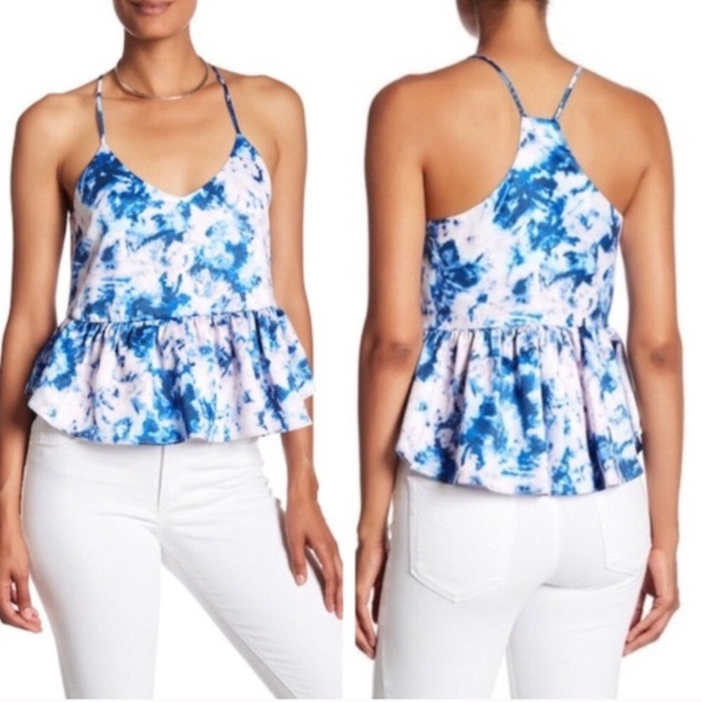 Ro & De Tie Dye Peplum Top